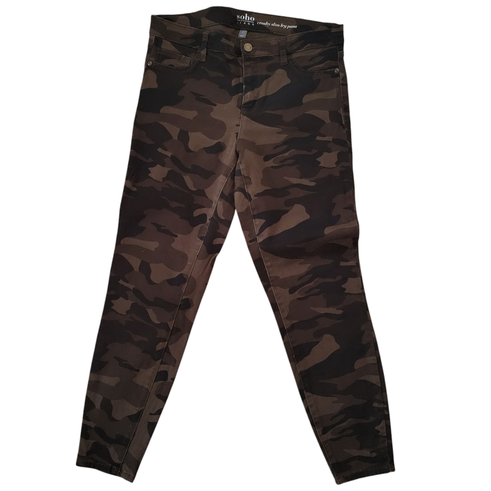 Soho New York & Co Crosby Slim Leg Ankle Pant Womens Size 8 Camo Skinny Stretch